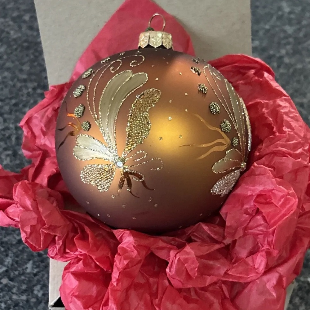 Elegant Butterfly Ornament in Brown and Gold